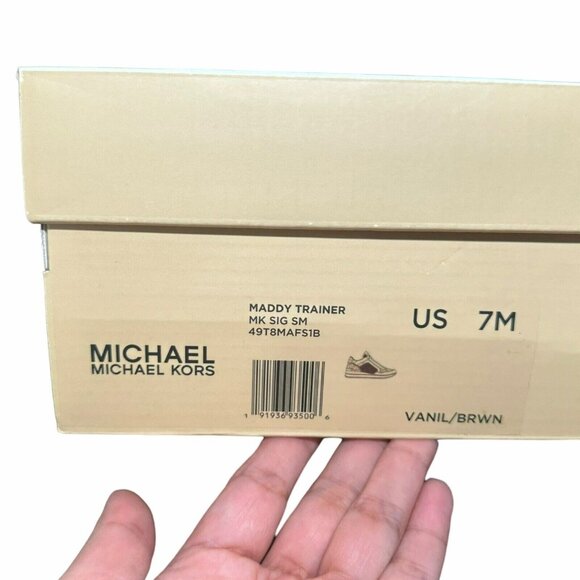 ❤️MK MADDY Women's Trainer Sneaker 7 Monogram Gold Brown Casual Lifestyle Shoes - Picture 8 of 11